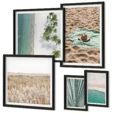 Wanddecoratie compositie Uitzicht op een tropisch strand