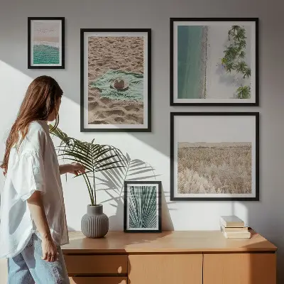 Wanddecoratie compositie Uitzicht op een tropisch strand