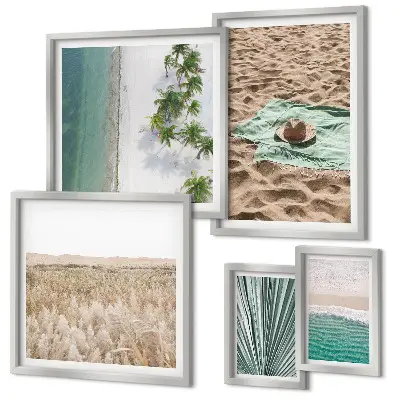 Wanddecoratie compositie Uitzicht op een tropisch strand