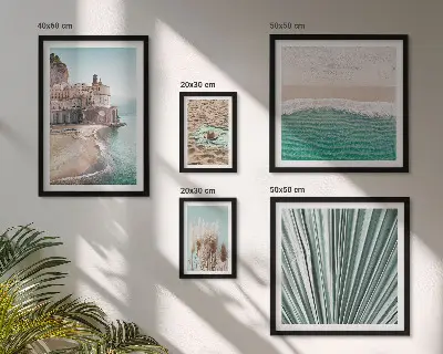 Moderne schilderijenset met stijlvol uitzicht op zee
