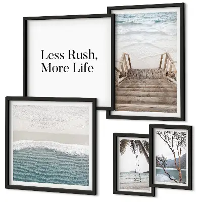 Wanddecoratie compositie met stranden met een rustgevend uitzicht op zee