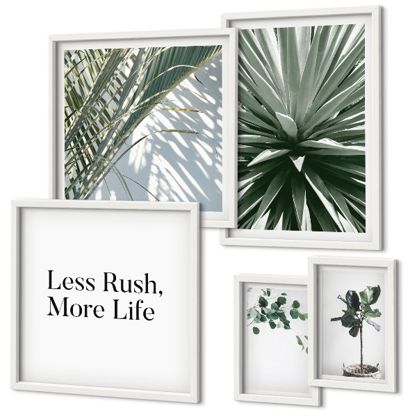 Moderne schilderijen set Moderne decoratie met groene bladeren