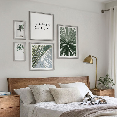 Moderne schilderijen set Moderne decoratie met groene bladeren