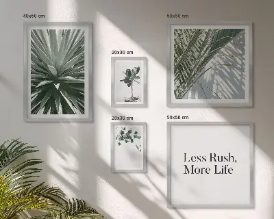 Moderne schilderijen set met decoratie van groene bladeren
