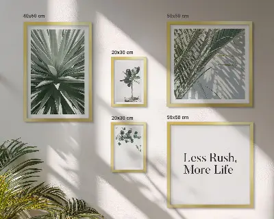 Moderne schilderijen set met decoratie van groene bladeren