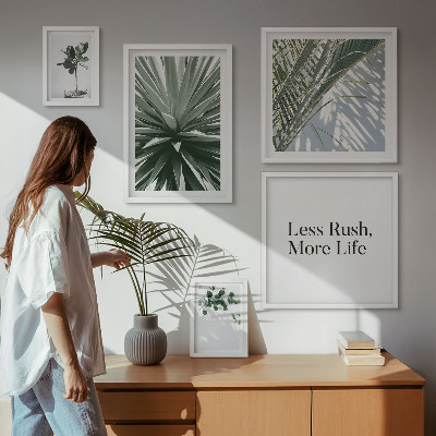 Moderne schilderijen set Moderne decoratie met groene bladeren