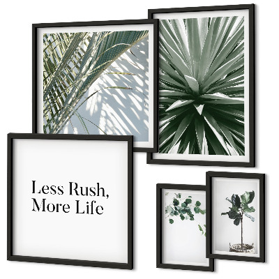 Moderne schilderijen set Moderne decoratie met groene bladeren