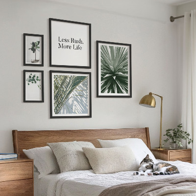 Moderne schilderijen set Moderne decoratie met groene bladeren