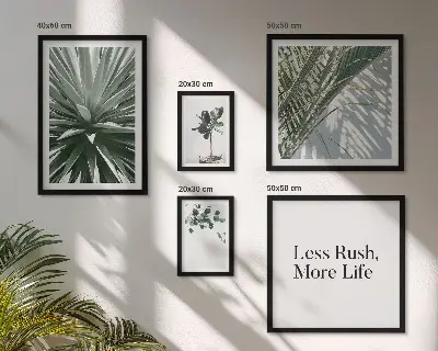 Moderne schilderijen set met decoratie van groene bladeren