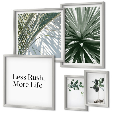 Moderne schilderijen set Moderne decoratie met groene bladeren