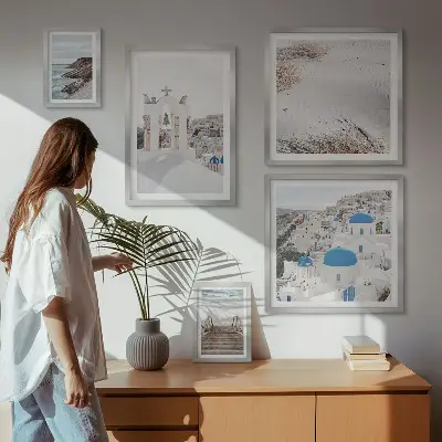 Gallery wall De witte landschappen van Griekenland