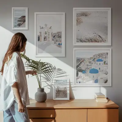 Gallery wall De witte landschappen van Griekenland