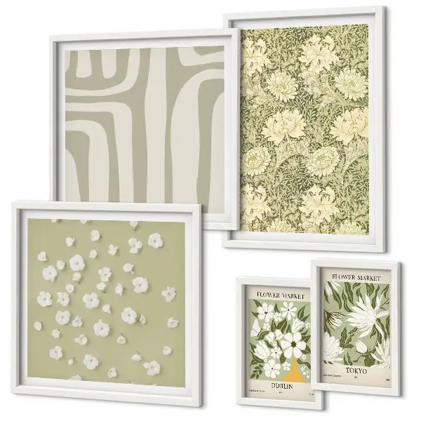 Gallerijwand met bloemenprint in boho-stijl