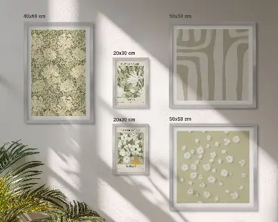 Gallerijwand met bloemenprint in boho-stijl