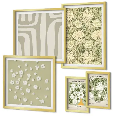 Gallerijwand met bloemenprint in boho-stijl
