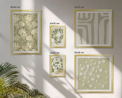 Gallerijwand met bloemenprint in boho-stijl