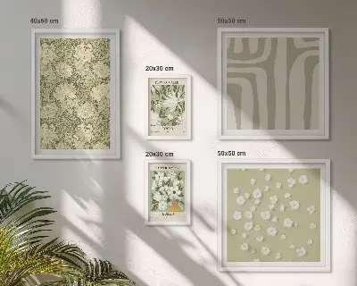 Gallerijwand met bloemenprint in boho-stijl