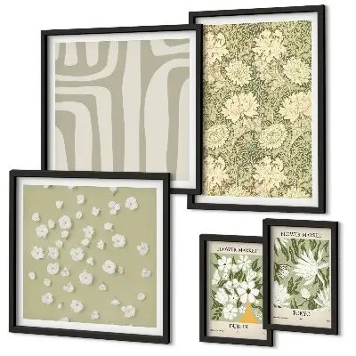 Gallerijwand met bloemenprint in boho-stijl