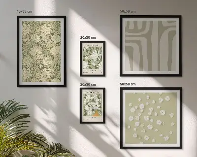 Gallerijwand met bloemenprint in boho-stijl