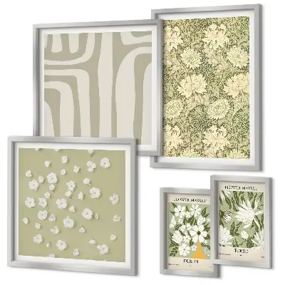 Gallerijwand met bloemenprint in boho-stijl