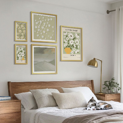 Moderne schilderijen set Bloemrijke stedelijke motieven