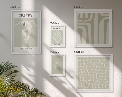 Gallery wall Stijlvolle abstracte groene afbeeldingen