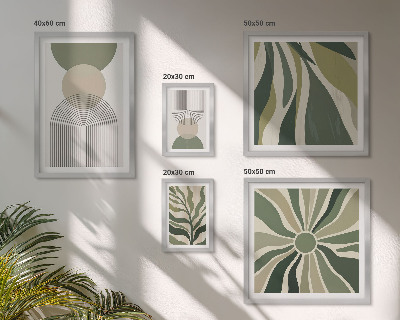 Moderne schilderijen set Stijlvolle abstracties met groen.