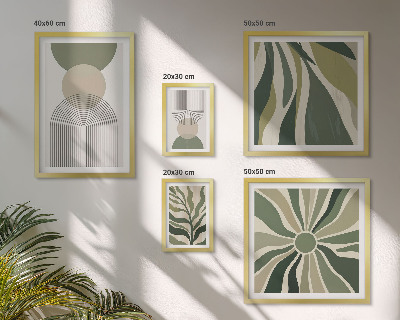 Moderne schilderijen set Stijlvolle abstracties met groen.