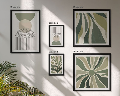 Moderne schilderijen set Stijlvolle abstracties met groen.