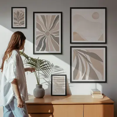 Wanddecoratie natuurcompositie stijlvolle compositie