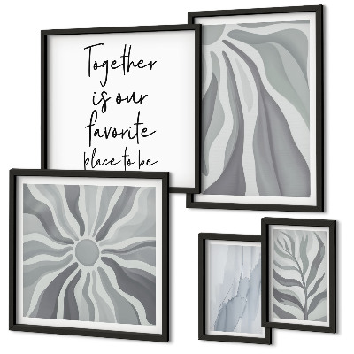 Moderne schilderijen set Abstracte grijze en witte patronen