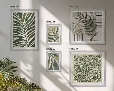 Gallery wall met moderne plantenpatronen
