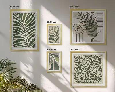 Gallery wall met moderne plantenpatronen