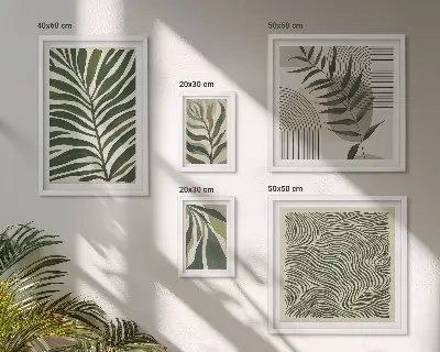Gallery wall met moderne plantenpatronen