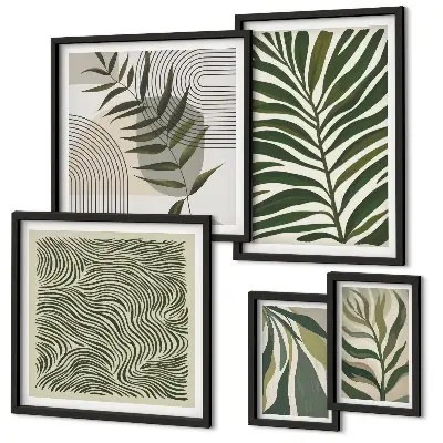 Gallery wall met moderne plantenpatronen