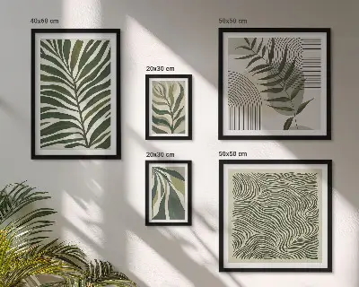 Gallery wall met moderne plantenpatronen