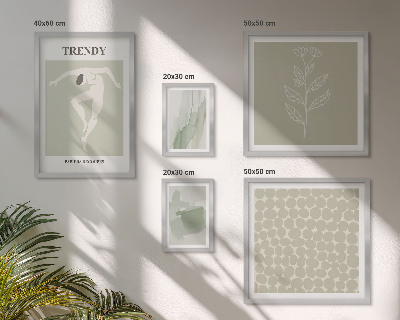 Wanddecoratie compositie Stijlvolle grafische vormgeving met een groen thema