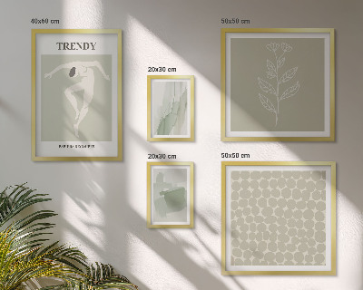 Wanddecoratie compositie Stijlvolle grafische vormgeving met een groen thema