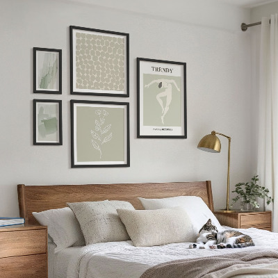 Wanddecoratie compositie Stijlvolle grafische vormgeving met een groen thema