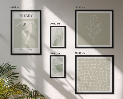 Wanddecoratie compositie Stijlvolle grafische vormgeving met een groen thema