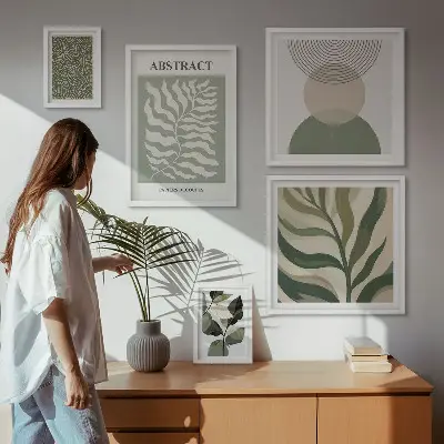 Gallery wall Abstracte plantpatronen