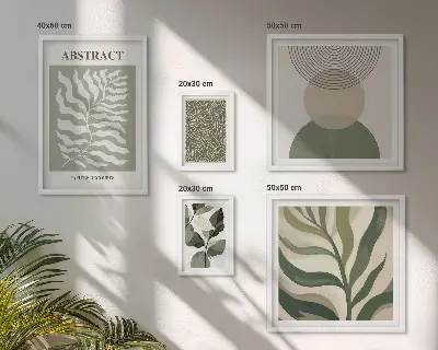 Gallery wall Abstracte plantpatronen