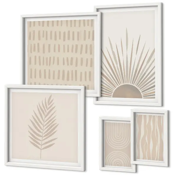 Wanddecoratie compositie stijlvolle natuurlijke geometrie