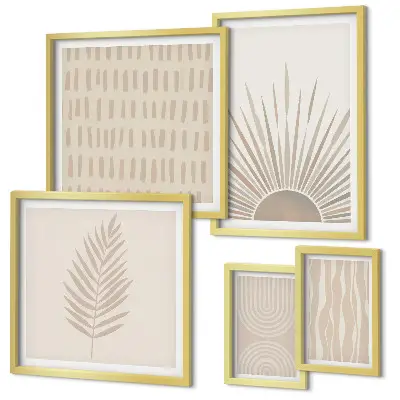Wanddecoratie compositie stijlvolle natuurlijke geometrie