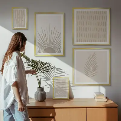 Wanddecoratie compositie stijlvolle natuurlijke geometrie