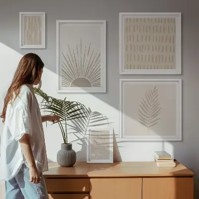 Wanddecoratie compositie stijlvolle natuurlijke geometrie