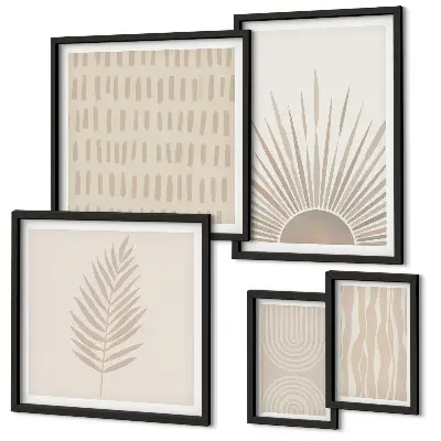 Wanddecoratie compositie stijlvolle natuurlijke geometrie