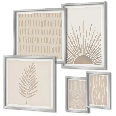 Wanddecoratie compositie stijlvolle natuurlijke geometrie