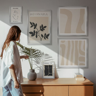 Gallery wall Stijlvolle abstracte plantenafbeeldingen