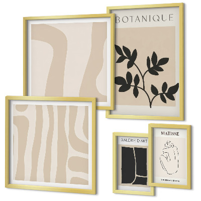Gallery wall Stijlvolle abstracte plantenafbeeldingen